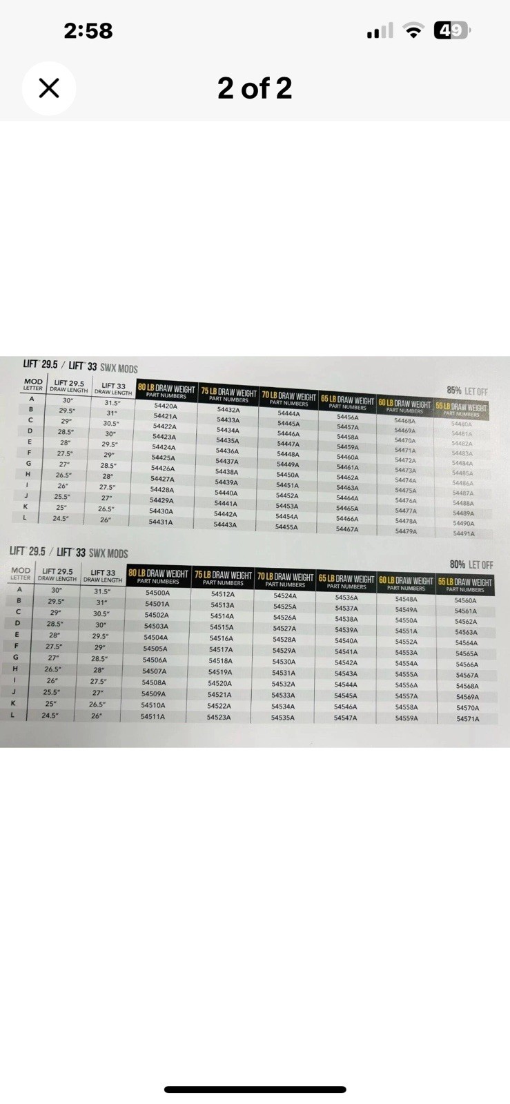 Mathews Switchweight Bow Modules- 'C’ 85%- 80 lb -Switch Weight Mods