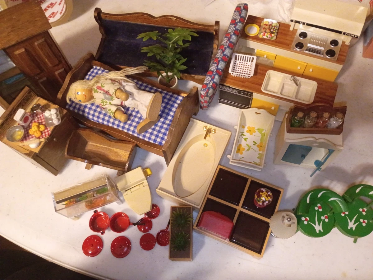 Mattel Wooden with Vintage Dollhouse Furniture for sale | eBay