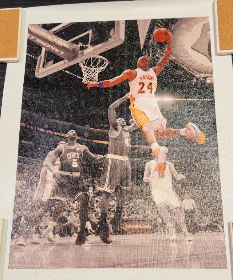 Kobe Bryant #24 Slam Dunking Los Angeles Lakers Colored Canvas Print Please Read - Image 2 of 4