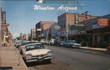 Harry Raab Winslow, Arizona AZ Street Scene Chrome Original Vintage Postcard