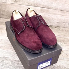 *NIB* $375 Allen Edmonds NOMAD Plain Toe 10.5 D Burgundy Suede * new Cedar Trees