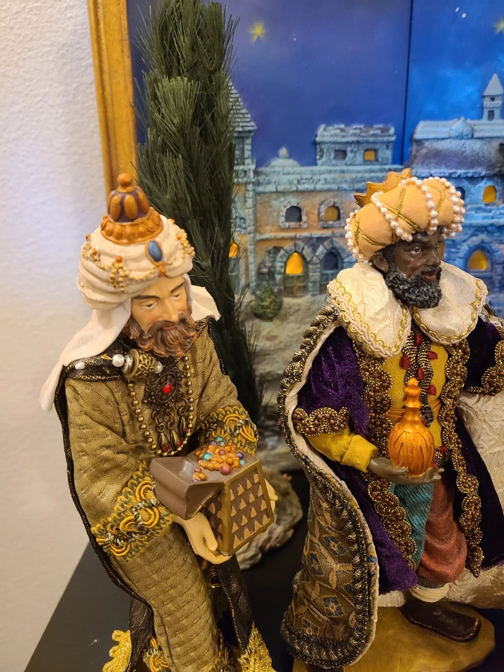 Tela maché para belén Kirkland Signature 20 piezas iluminada 3 paneles PROBADO RARO Foto 3 de 4