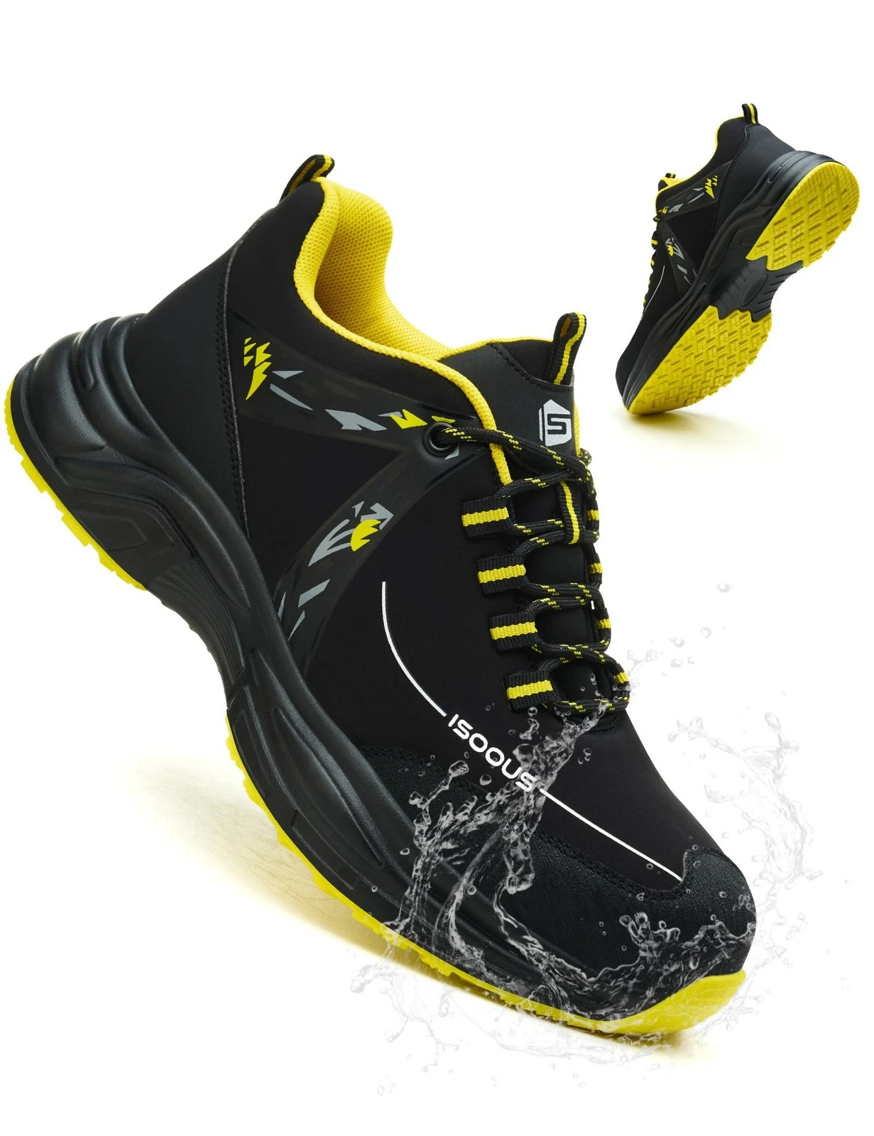 ISOOUS Steel Toe Shoes for Women Men Wide Waterproof Non Slip Work Sneakers L...