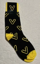 Sock Club Socks Black w Yellow Accents Made In The USA