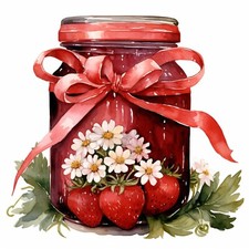 XXL 18X18 Autoaufkleber Erdbeeren im Glas Aufkleber Wetterfester Vinyl