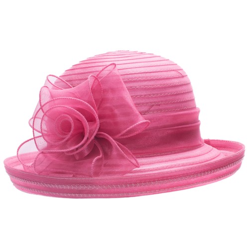 Einfarbig 1920er Damen Sommer Organza Bowler Sonnenhut Derby Tee Party A267 - Bild 89 von 100