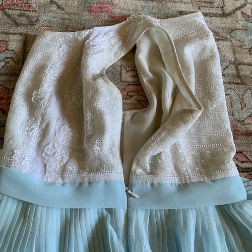 Bloomsbury Dress Lace Ruffles Girls Large Blue White Frilly Korean Fancy Formal - Picture 6 of 12