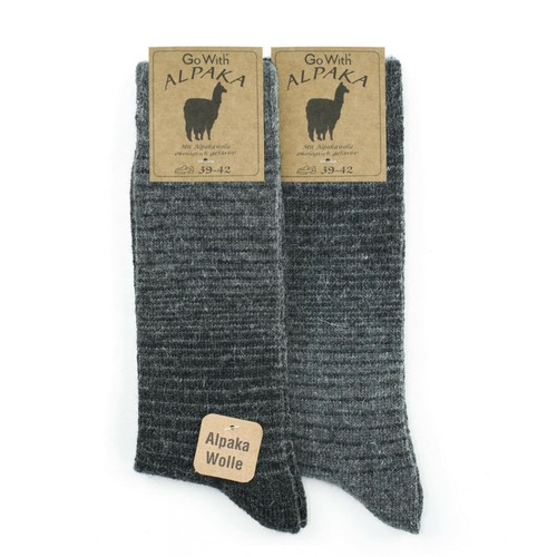 Calze di lana di alpaca 2 paia calze invernali termali naturali uomo donna grigio marrone - Foto 22 di 29