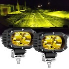 2PCS LED Spot Feux Jaune Conduite Feux Brouillard 4 Pouces Pods Cube Hors Route VTT
