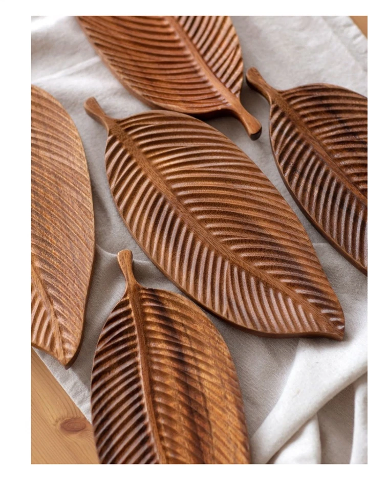 Закусочная деревянная тарелка в форме лепестка - Изображение 4 из 4