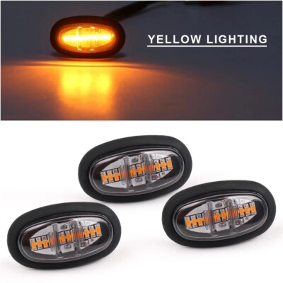 3x Raptor Style Smoked Lens Amber LED Front Grille/Running Lights/For Ford F150