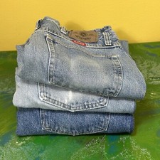 3 Pair Distressed Wrangler Denim Blue Jeans 34x29 American Workwear Farm Rodeo.