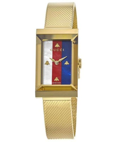 New Gucci G-Frame White Red and Blue 
