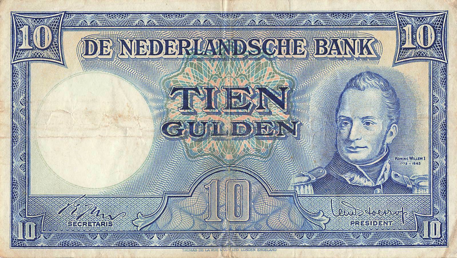 Netherlands 10 Gulden 1949