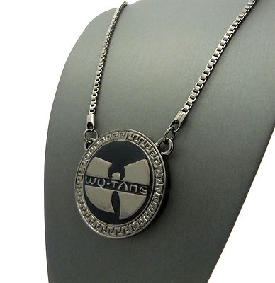 SILVER WU TANG CLAN ROUND MEDALLION PENDANT 30