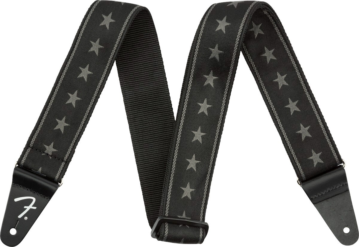 099-0615-004 Fender Nylon Stars and Stripes Strap, Black/Grey 2