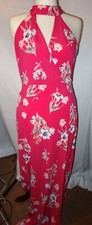 New York Company Ladies Red Halter Style Tropical Design Dress Size Medium NWOT