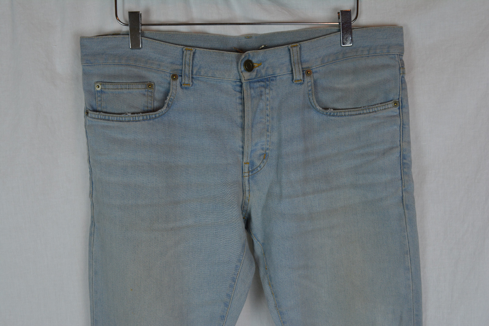 Jeans SAINT LAURENT PARIS D01 M SL LW lavaggio leggero effetto invecchiato slim fit 32 33