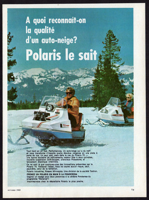 1970 POLARIS TX 800 Snowmobile Vintage Original Print AD | White photo