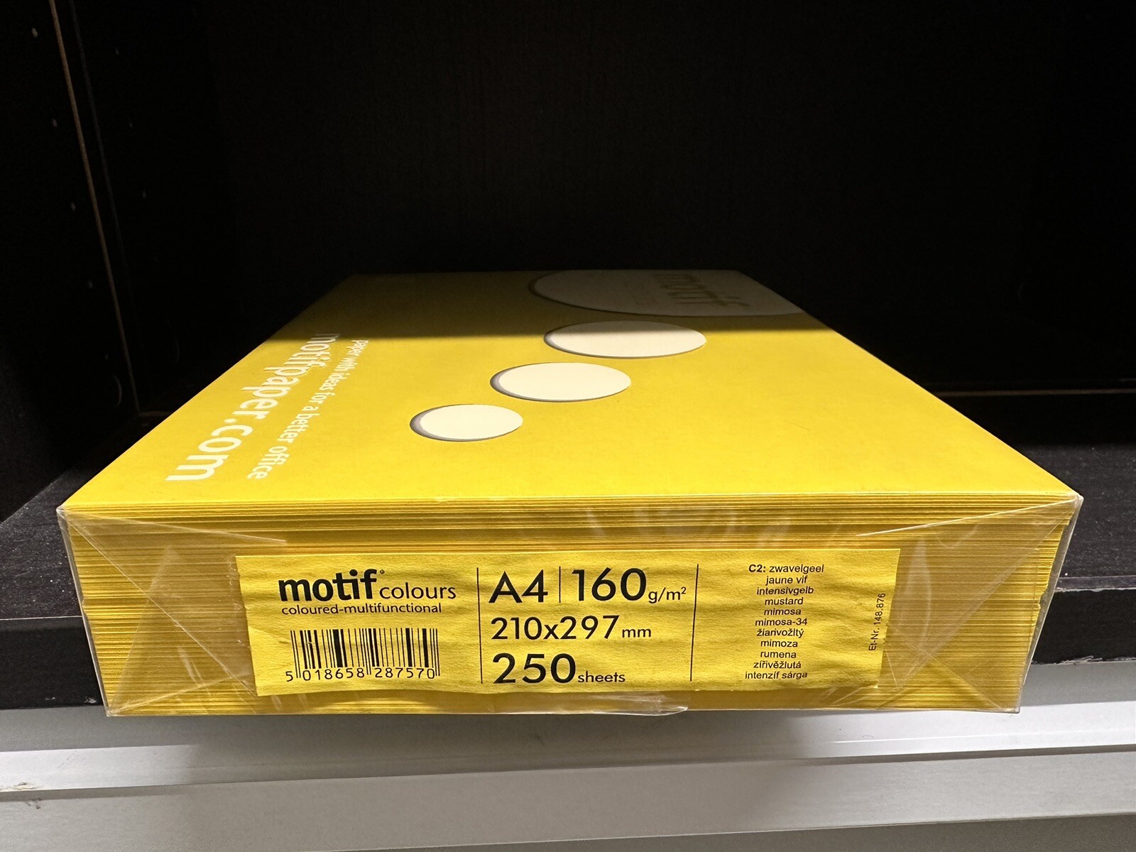 1 Risma cartoncino MOTIF A4 210x297mm 160gr 250fg GIALLO MIMOSA