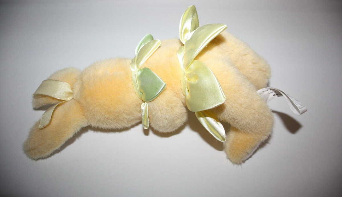 Hug Fun Plush Yellow Bunny Rabbit 2001 Silky Flower Petal