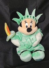 Disney Store Statue Of Liberty Minnie Mouse Plush Bean Bag 12" Fourth of July