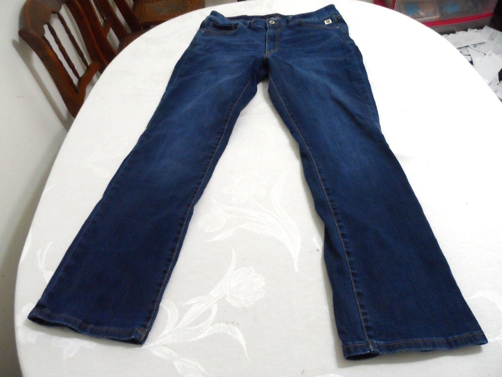 Tommy Hilfiger Tribeca Straight Leg Dark Blue Denim Jeans Womens Size 12