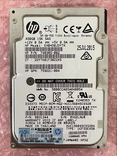 HP 450GB 15K SAS EH0450JDYTK HDD. Ref00136