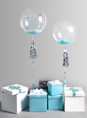 DIY 3D Transparent Clear PVC Balloons Round Circle Ballon Party Helium Floated