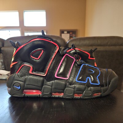 NIKE AIR MORE UPTEMPO 96 BLACK-BRIGHT CRIMSON-BLUE SZ 11 FD0729