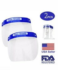 2 PCS Safety Full Face Shield Reusable Washable Protection Cover Face Mask