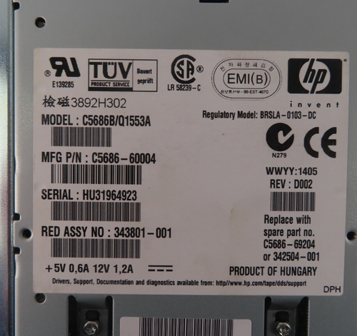 Lecteur de bande LCD SCSI HP DDS4 20/40 Go - 342504-001 - Photo 5/5