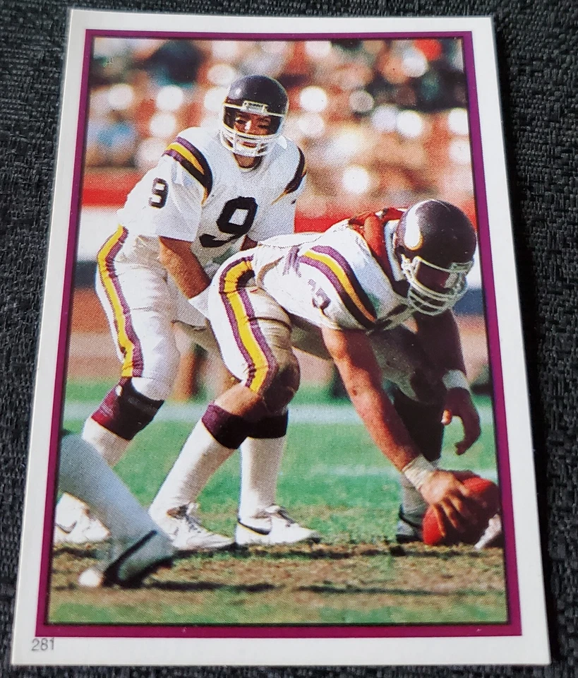 Adesivo 1985 Tommy Kramer Minnesota Vikings NFL Topps #281 - Imagem 3 de 4