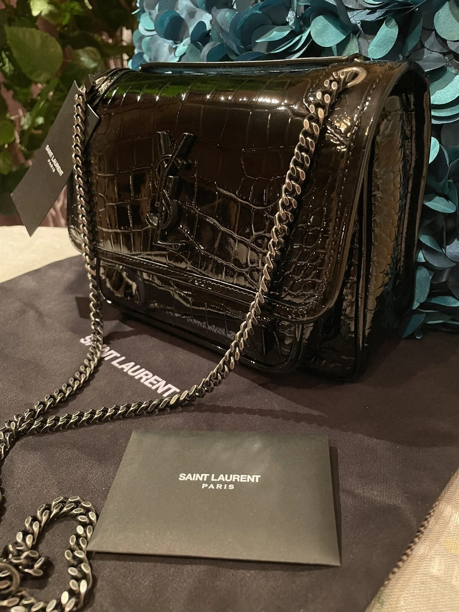 Stunning!* YSL Saint Laurent Croc Embossed Baby Niki Bag, Shoulder