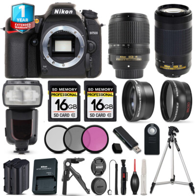 Nikon D7500 DSLR Camera + AFS 18-140mm VR + 70-300mm VR + EXT BAT