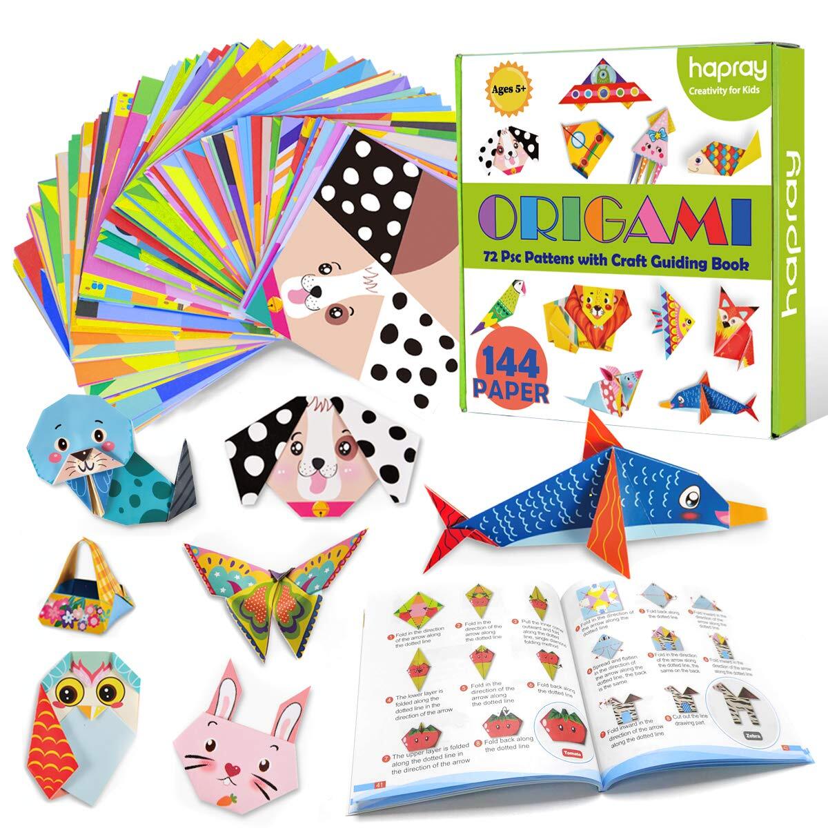 Origami Kit 144 sheets Origami Paper for Kids 72 Patterns with Craft Guiding ...