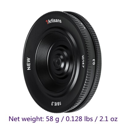 7artisans 18mm F6.3 ii Ultra-thin Mirrorless UFO PanCake Lens For fujifilm X XF