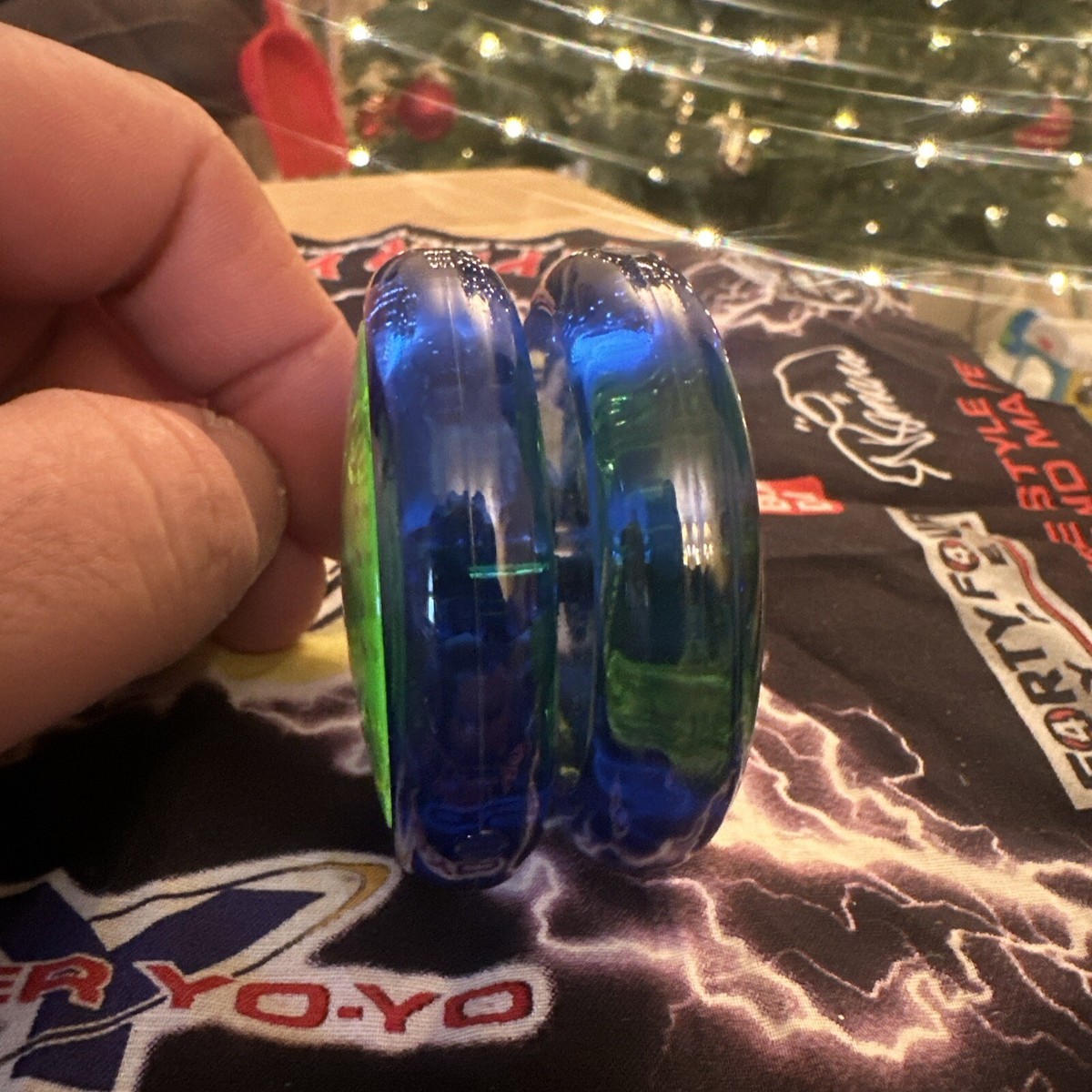 Team Yomega Excellence Special Edition Blue & Green Yoyo! Rare