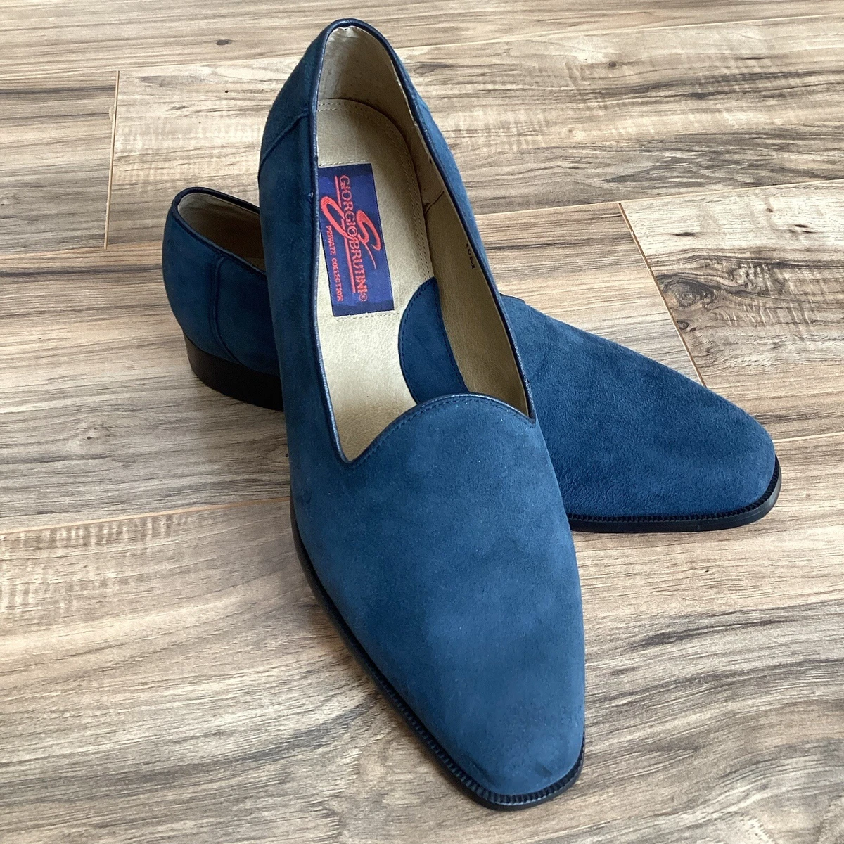 Giorgio Brutini Men s Blue Suede Leather Loafers Size 10M eBay