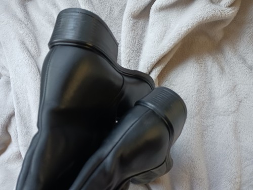 Martino Womens Black Leather Bike Boot Ankle Hi Pull On BootsWomens Size 8 🇨🇦 - Picture 6 of 11