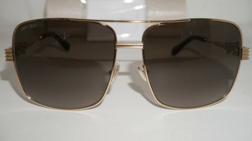 Jimmy Choo New Sunglasse Aviator Gold Brown TONIA/S 01Q 61 15 140 - Picture 3 of 12