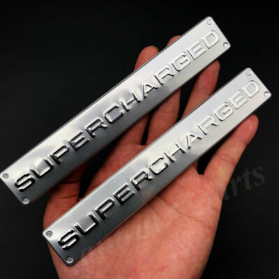 2pcs Aluminum Supercharged Sport HSE Trunk Emblem Badge Decal Sticker – Black