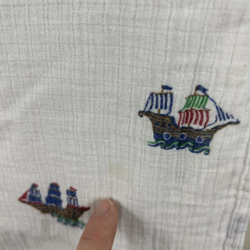 Envíos Bebé Manta Barcos Blanco Muselina Rojo Azul Verde Marrón Foto 4 de 4