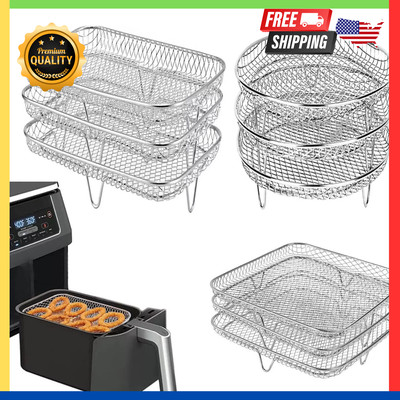 3 Air Fryer Rack Tray Stainless Steel Steaming Racks Air Fryer Tools Baking Pan