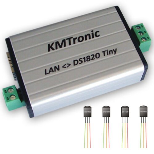 KMtronic LAN DS18B20 WEB Digital Température Monitor 4 SENSORS Complete - Afbeelding 1 van 1
