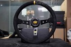 <!--F#f_0-->350mm 14' OMP Genuine Suede Leather Black Deep Cone Racing Sport Steering Wheel<!--F/-->