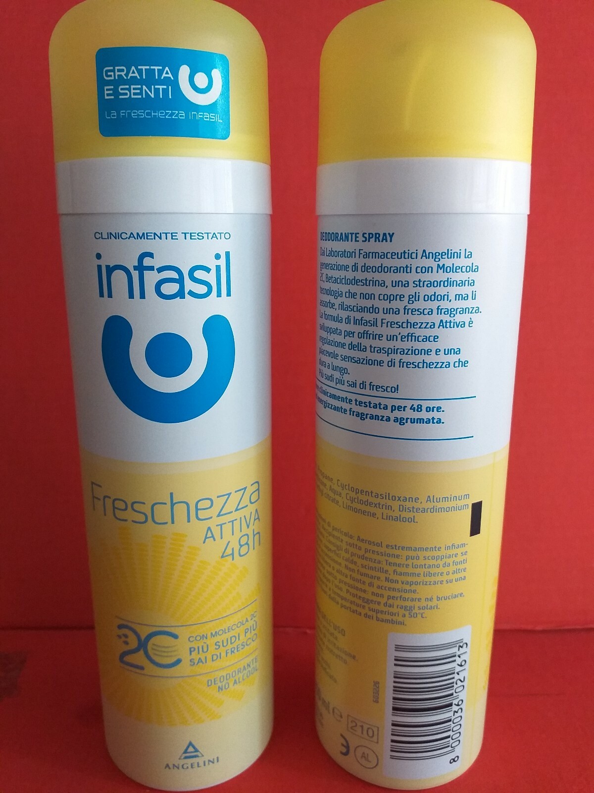 24 Conf. Infasil Deo Spray Freschezza Attiva 48h Non Macchia Deodorante 150ml