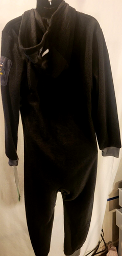 DC Comics-Boy's Black Lego Batman hooded 1pc zipper pajamas size size 6/7 - Picture 7 of 12