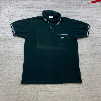 Lacoste Polo Shirt Medium Size 4 Green Crocodile Outdoors Preppy Casual Hike Men