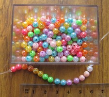 250 opaque smooth round plastic acrylic AB beads 5mm choose colour